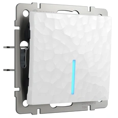 Изображение Выключатель одноклавишный проходной с подсветкой Hammer (белый) W1212101