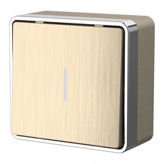 Изображение Выключатель одноклавишный с подсветкой Gallant (шампань рифленый) W5010110